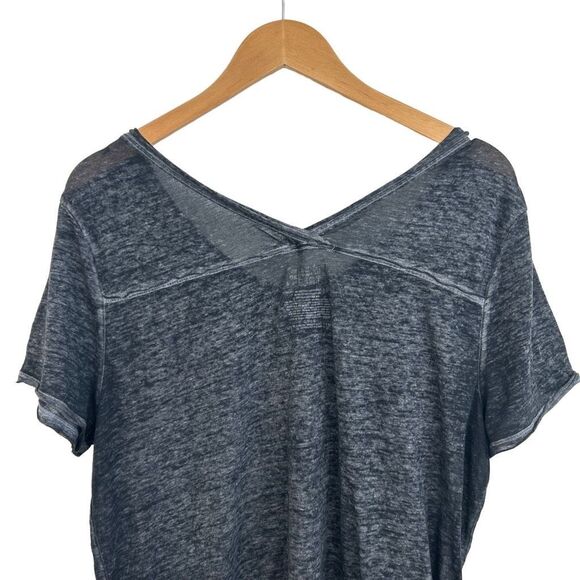 Time And Tru Heather Gray Short Sleeve Tee Shirt Size XL V-neck Lightweight - Picture 6 of 7